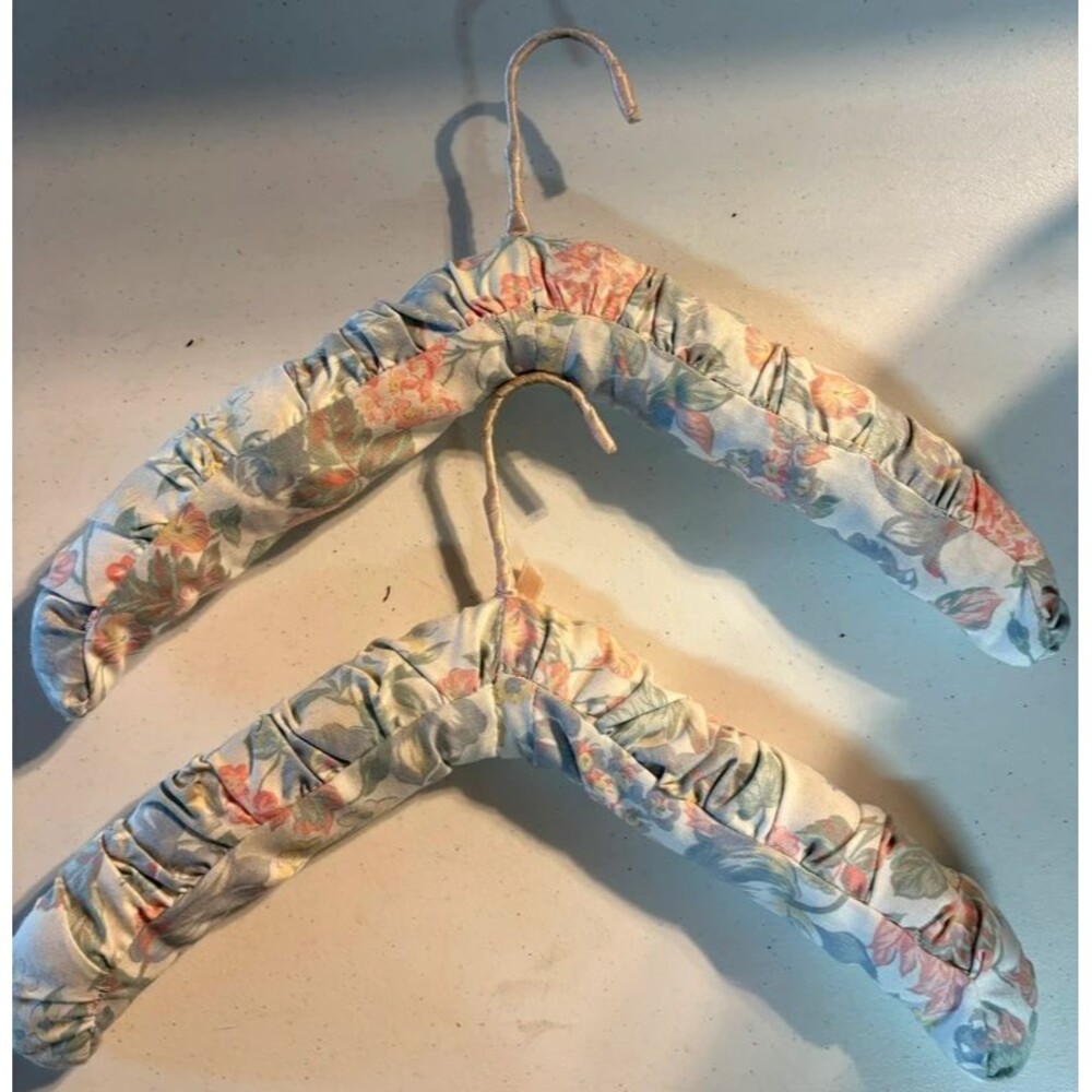 Vintage floral cloth hangers